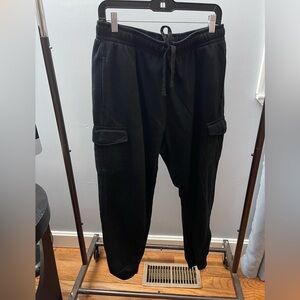 Men's Black Cargo Sweatpants